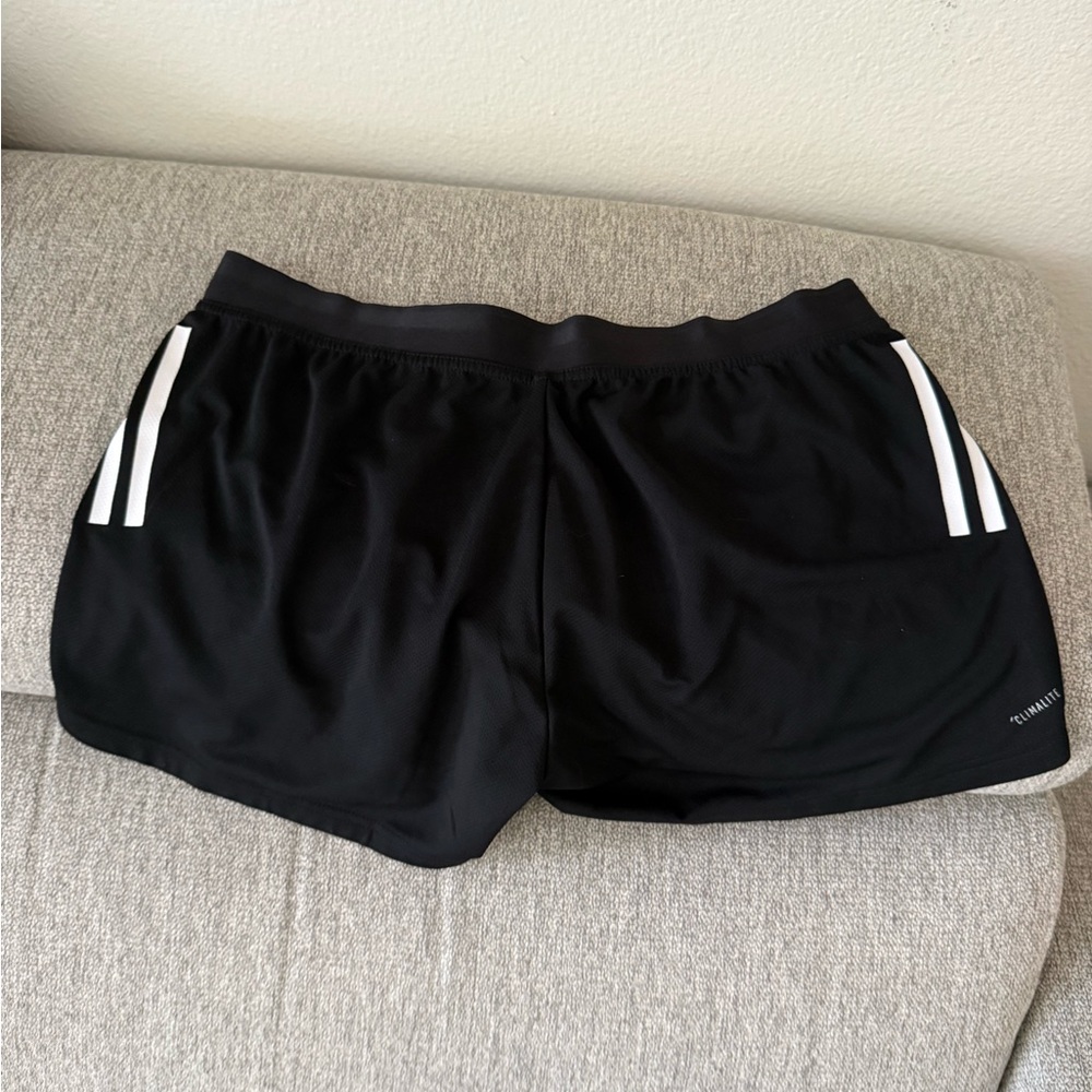 Adidas Black Athletic Shorts with Signature Stripes